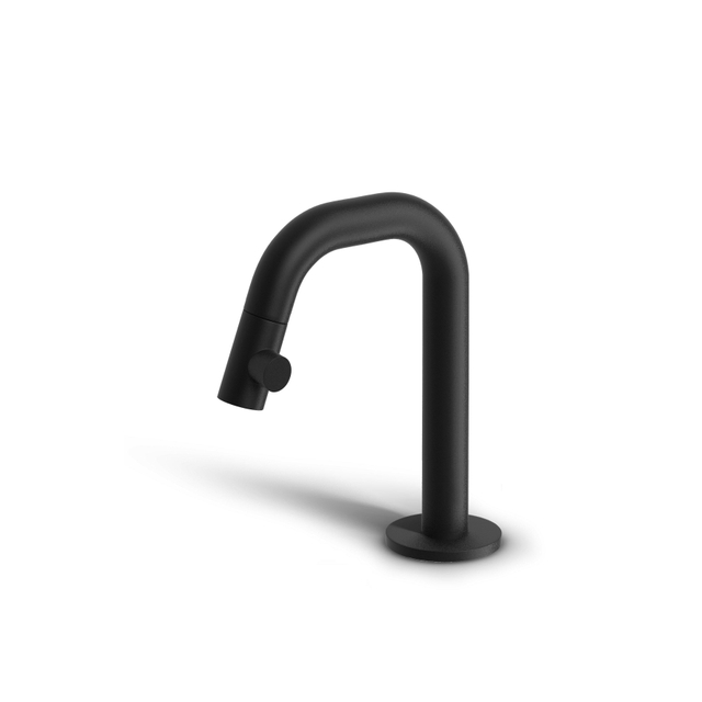 Clou Clou Kaldur kranen chroom fonteinkraan 4.5x15.9cm korte uitloop rechts Mat CL/06.05.004.21.R - Zwart