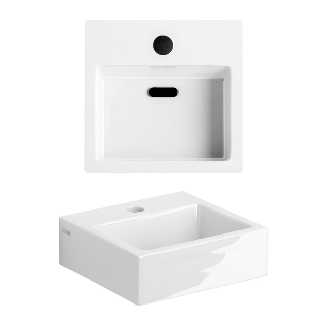 Clou Clou Flush 1 fontein - 28x27x9cm - met kraangat - met plug - keramiek Wit CL/03.03010