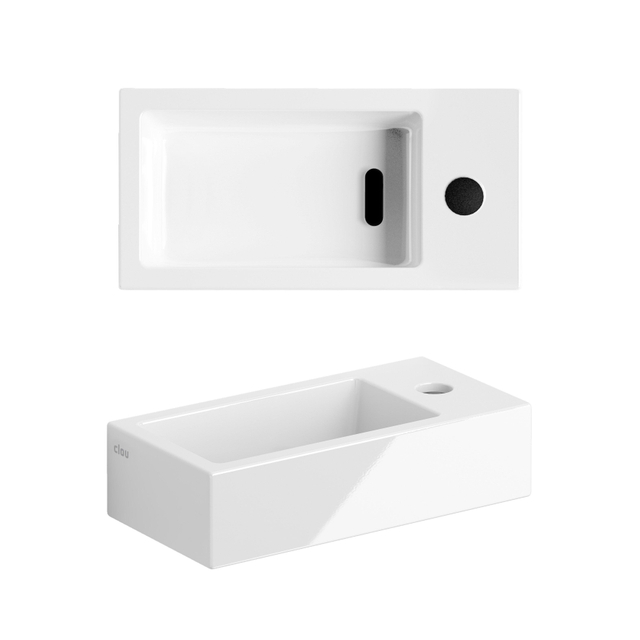 Clou Clou Flush 3 fontein 36x18x9cm kraangat rechts Keramiek Wit CL/03.03030