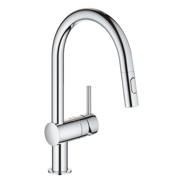 Grohe GROHE Minta Keukenkraan - hoog - draaibare/uittrekbare uitloop - 2 straalsoorten - chroom 32321002