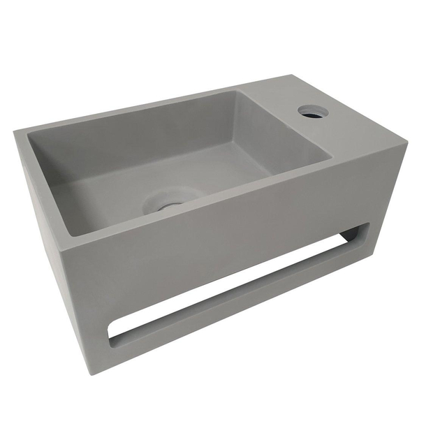 Wiesbaden Wiesbaden Julia fontein rechts Solid surface 35 x 20 x 16 cm betonlook 36.4061 - Grijs
