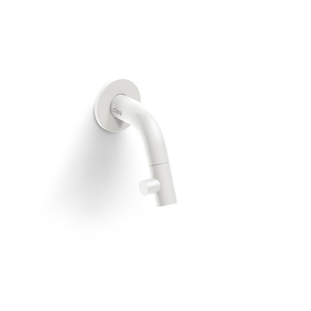 Clou Clou Kaldur fonteinkraan 2x6.8cm korte uitloop wandmontage wit mat CL/06.05.001.20
