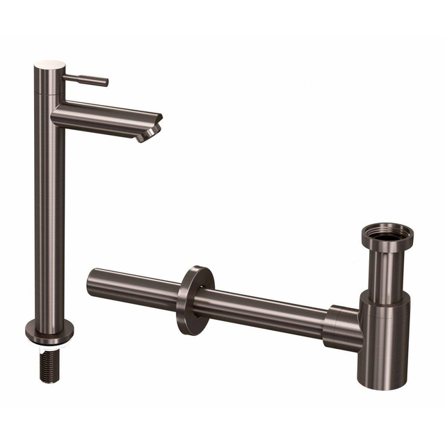 INK INK 2B Fonteinkraanset - staande Fonteinkraan - hoog - designSifon - Metal black 9902444