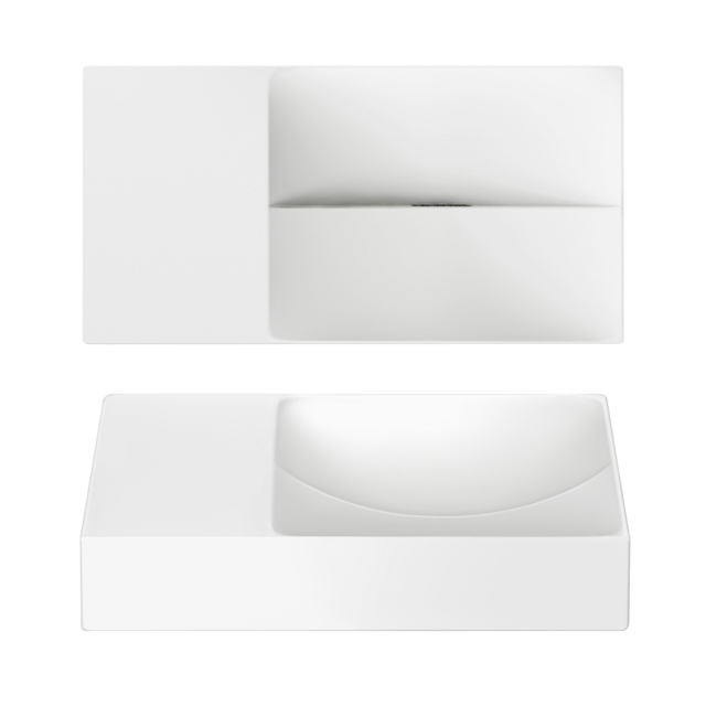 Clou Clou Vale fonteinen keramiek fontein 38x19x7cm zonder kraangat links Wit mat CL/03.02161.L