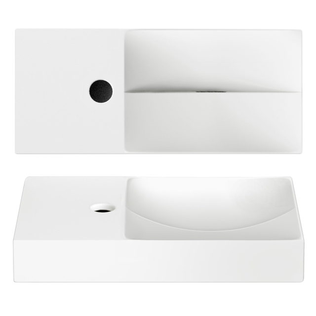 Clou Clou Vale keramiek fontein 45x19x7cm kraangat links wit mat CL/03.02162.01.L