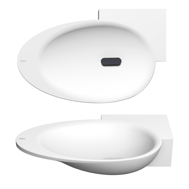 Clou Clou First fonteinkom 38.8x24.6cm kraangat rechts Aluite Wit mat CL/03.10100