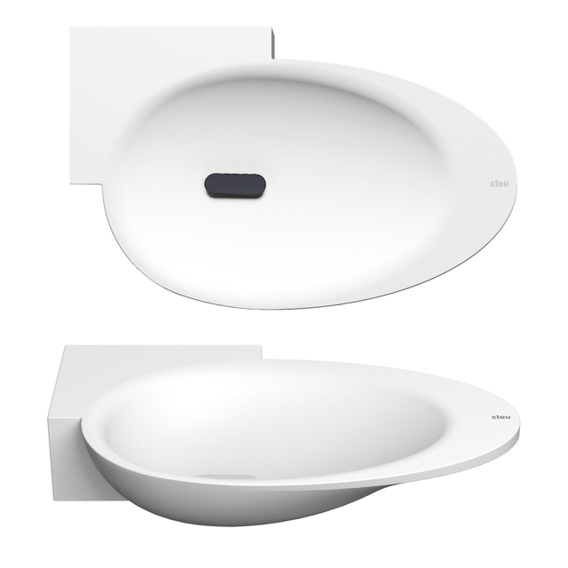 Clou Clou First fonteinkom 38.8x24.6cm kraangat links Aluite Wit mat CL/03.10101
