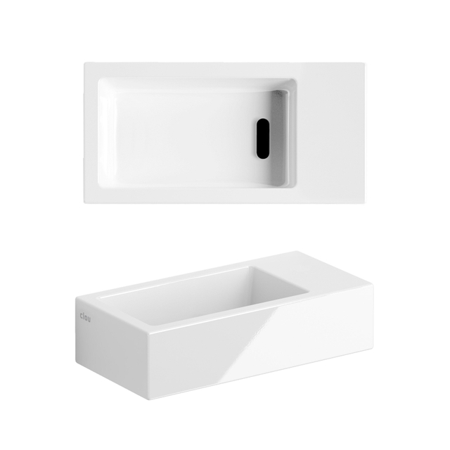 Clou Clou Flush 3 fontein 36x18x9cm zonder kraangat rechts Keramiek Wit CL/03.03031