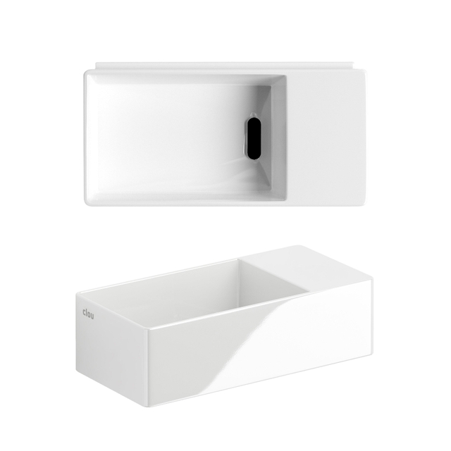 Clou Clou New Flush 3 fontein 35x18cm zonder kraangat keramiek glanzend wit CL/03.03430