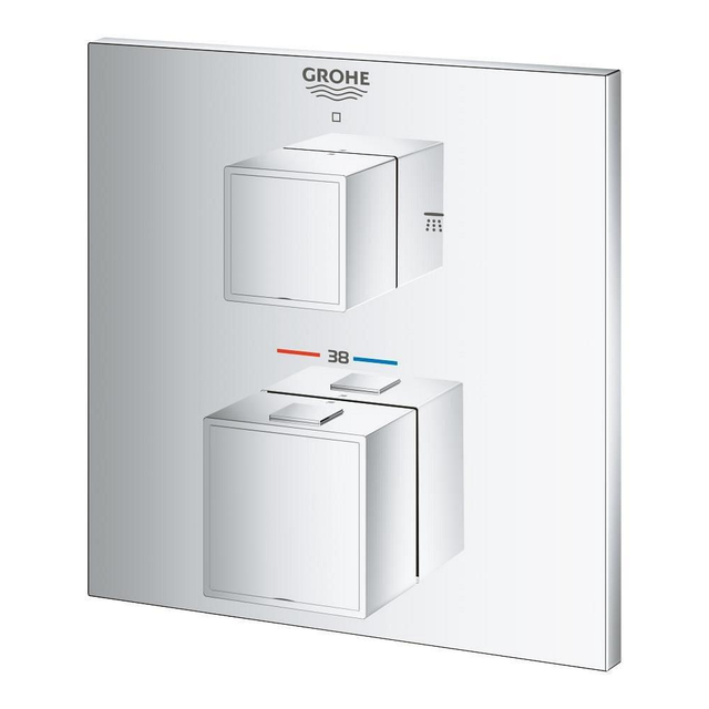 Grohe Grohe Grohtherm Cube Mengkraan inbouw - 2 knoppen - mengkraan - chroom 24154000