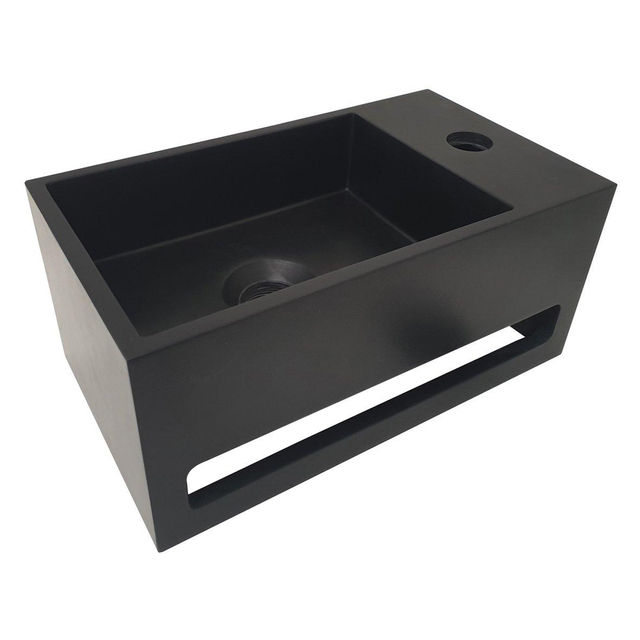 Wiesbaden Wiesbaden Julia fontein rechts Solid surface 35 x 20 x 16 cm mat 36.4071 - Zwart