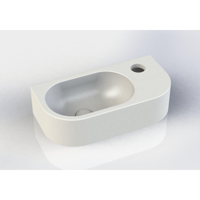 Royal Plaza Royal plaza Person fontein 40x20x10cm - afgerond - ComforStone - kraangat rechts - mat wit 1563070