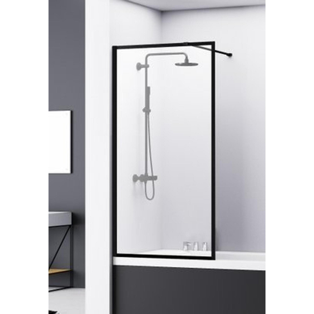 Van Rijn Products ST04 Badwand - 80x160cm - aluminium profiel omkaderd ST04800 - Zwart