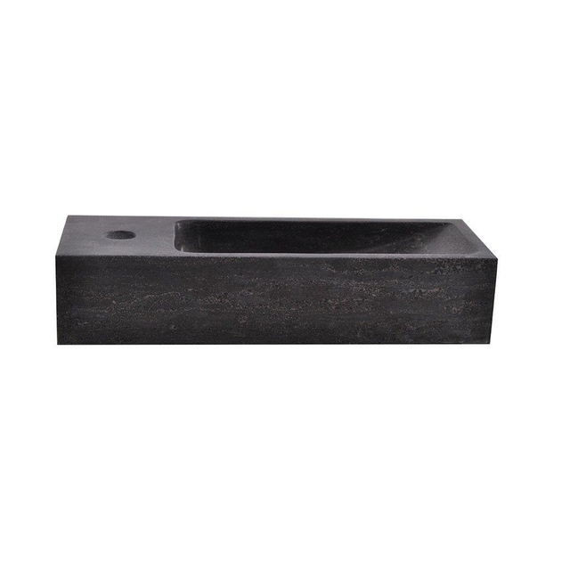 Wiesbaden Wiesbaden fontein links 38x14x8 cm hardsteen gezoet 39.3507 - Zwart