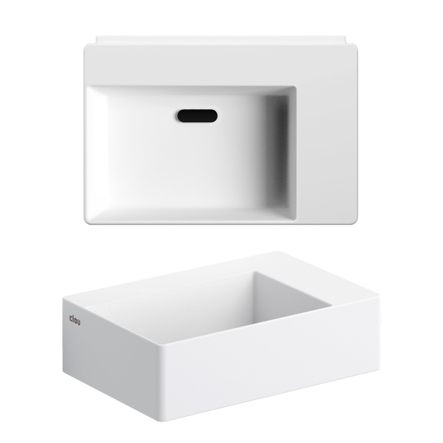 Clou Clou Flush fontein 35.5x24.5cm voorbewerkt kraangat aluite Wit mat CL/03.13420