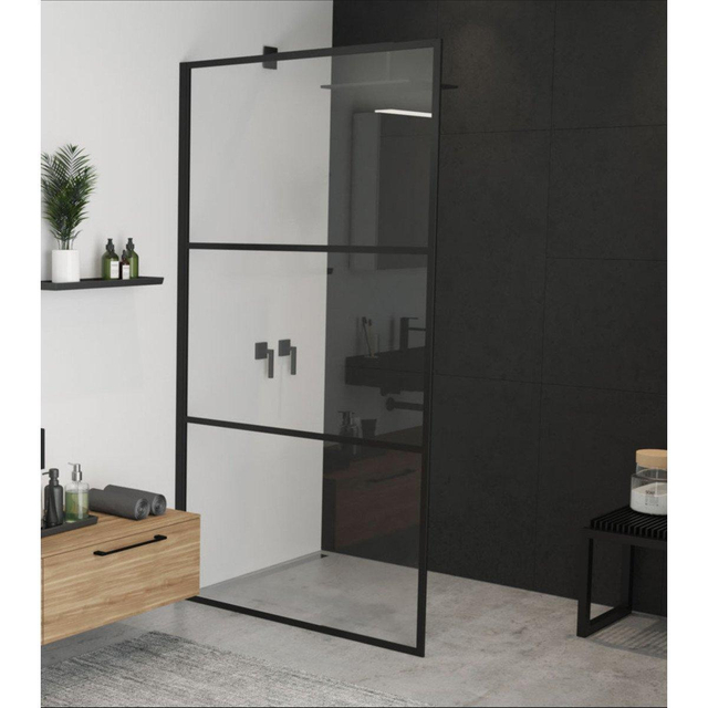 Riho Riho Grid douchewand 140x200cm profiel en helder glas G004028121 - Zwart