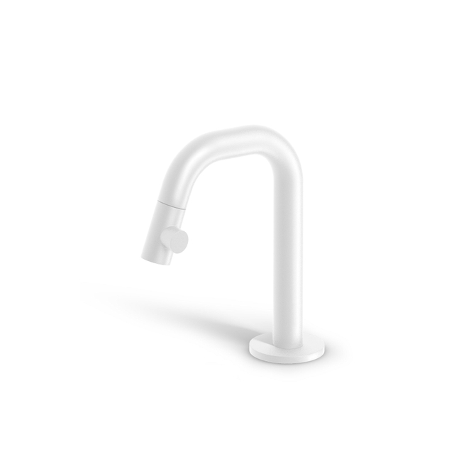 Clou Clou Kaldur fonteinkraan 2x15.9cm korte uitloop rechts Wit mat CL/06.05.004.20.R