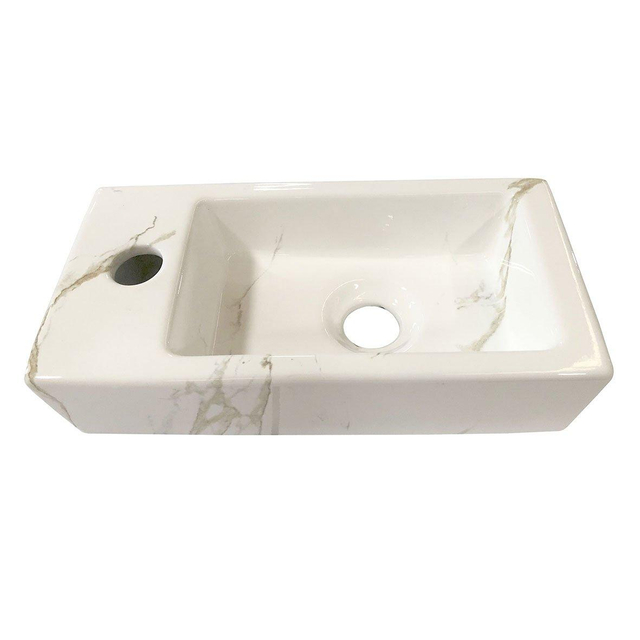 Wiesbaden Wiesbaden Mini-Rhea links fontein 36x18x9cm Carrara marmerlook wit 32.5496