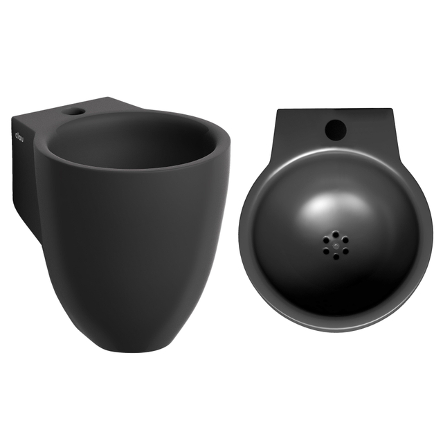 Clou Clou Flush 6 fontein 27x31,5cm kraangat Keramiek mat CL/03.12060 - Zwart