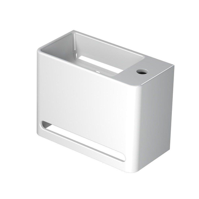 INK INK Hangar Fontein - 40x20x30cm - wasbak links - 1 kraangat - polystone wit glans 3401031