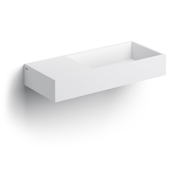 Clou Clou Wash Me wastafel 75x32cm voorbewerkte kraangaten aluite Wit mat CL/02.13134