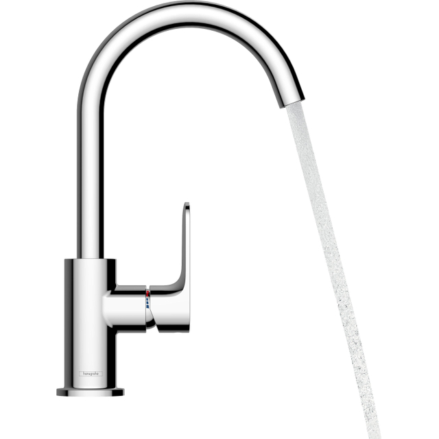 Hansgrohe Hansgrohe Rebris S wastafelkraan - draaibare uitloop - met waste - mat zwart 72536670