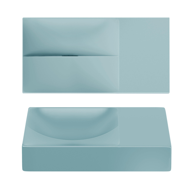 Clou Clou Vale fontein 38 cm zonder kraangat rechts mat blauw keram CL/03.38161.R