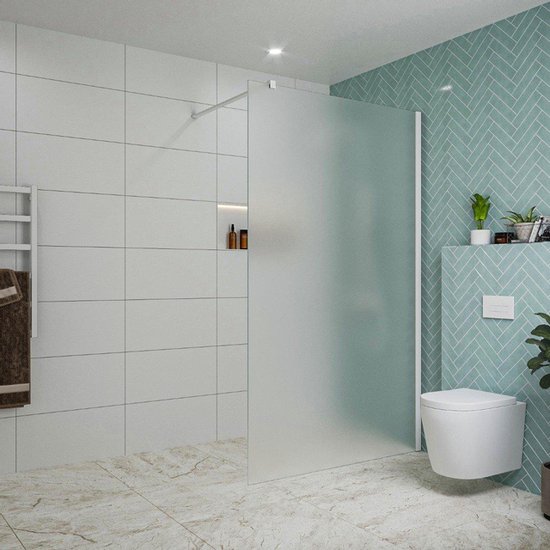 Fortifura Galeria inloopdouche - 120x200cm - mat glas - wandarm - mat wit SW915251/SW797906