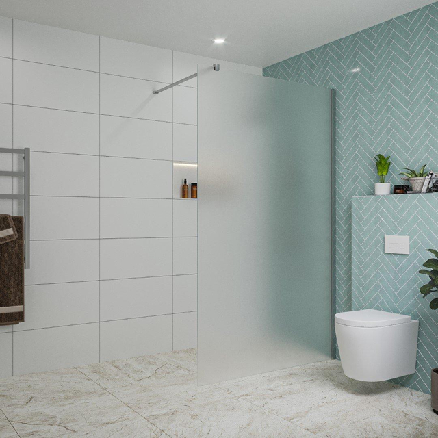 Fortifura Galeria inloopdouche - 120x200cm - mat glas - wandarm - chroom SW797928/SW797904