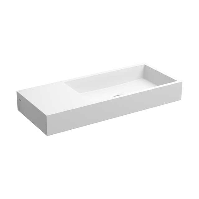 Clou Clou Mini Wash Me fontein 45x19cm voorbewerkt kraangat links Aluite Wit mat CL/03.13134