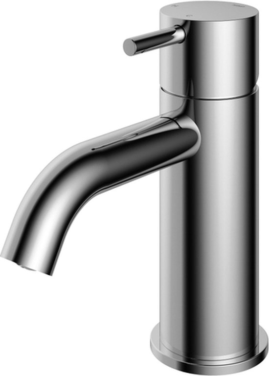 Hotbath Cobber lage wastafelmengkraan met gebogen uitloop zonder waste chroom CB003CCR