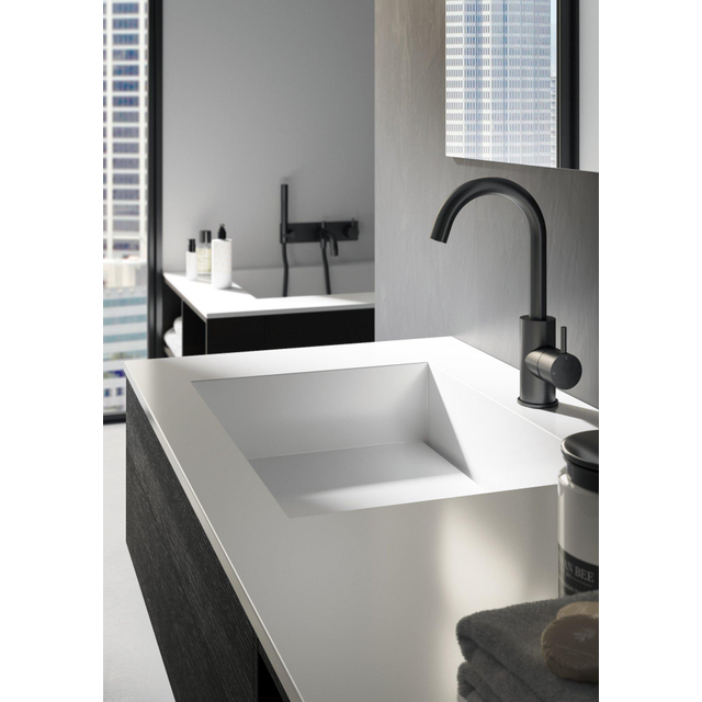 Hotbath Hotbath Cobber wastafelmengkraan 27.8cms met draaibare uitloop zonder waste mat CB004BL - Zwart