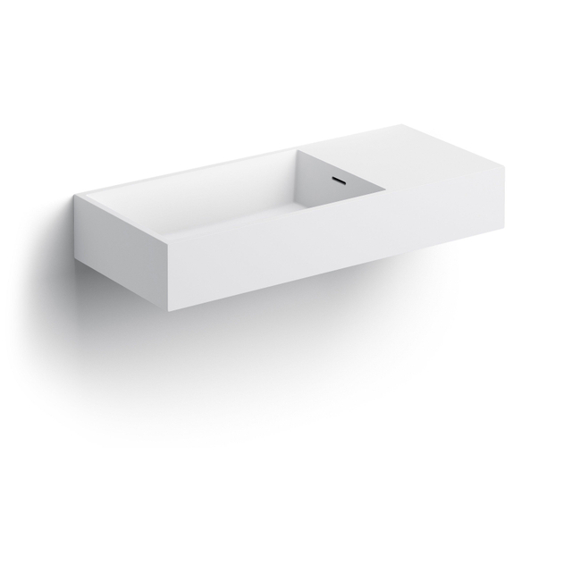 Clou Clou Wash Me wastafel 75x32cm voorbewerkte kraangaten aluite Wit mat CL/02.13135