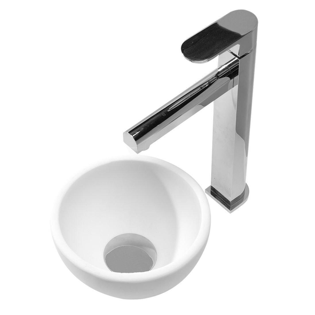 Wiesbaden Wiesbaden Tessa waskom rond 20x11 cm solid surface mat wit 36.4043