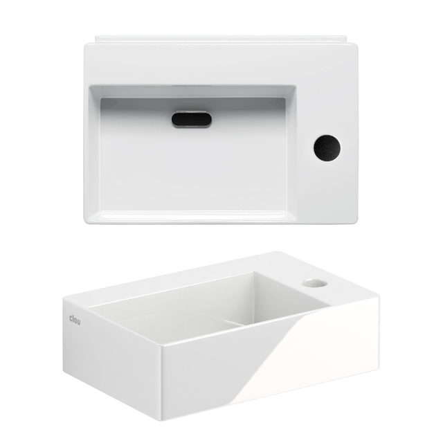 Clou Clou Flush fontein 35.5x24.5cm inclusief plug met kraangat keramiek glanzend wit CL/03.03420.01