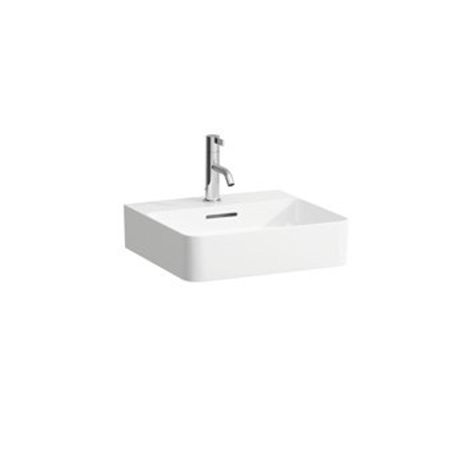 Laufen Laufen VAL fontein 42x45x11.5cm met kraangat met overloop SaphirKeramik wit h8152810001041