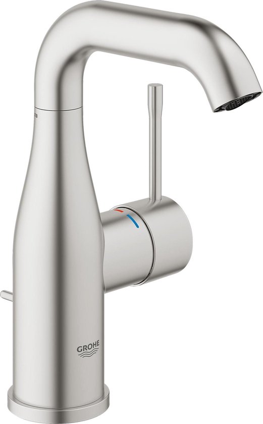 Grohe Essence new Wastafelkraan Opbouw - uitloop 11.4cm - M-size - waste - supersteel 23462dc1