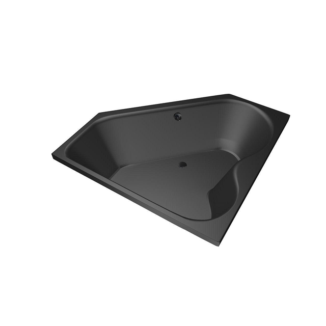 Xenz Xenz Cyprus Hoekbad - 145x145x53 - afvoer Midden - acryl - ebony 6864-29 - Zwart