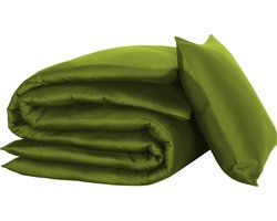 Dekbedovertrek Olivia, Cactus - Eenpersoons - 140 x 200/220 cm - Katoen Satijn