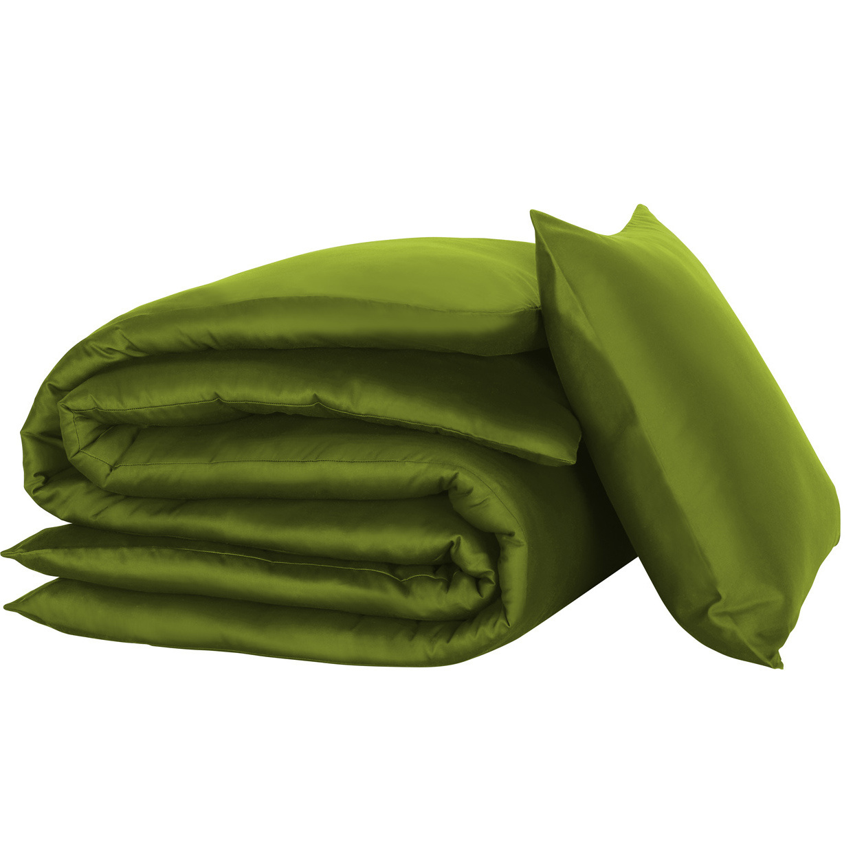 Dekbedovertrek Olivia, Cactus - Eenpersoons - 140 x 200/220 cm - Katoen Satijn