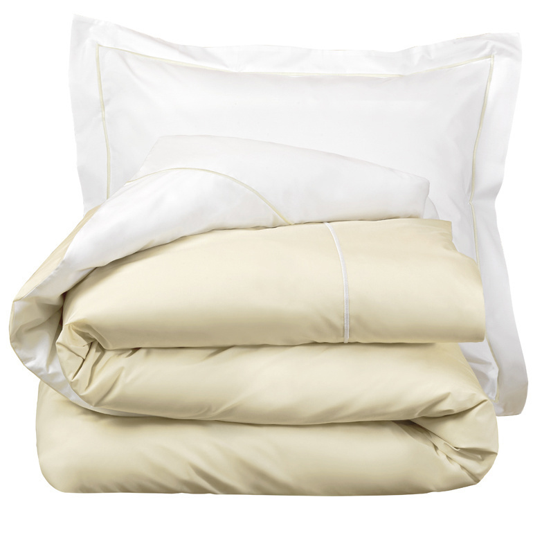 Dekbedovertrek Katoen Perkal Bumblebee - Eenpersoons - 140 x 200 cm - Wit