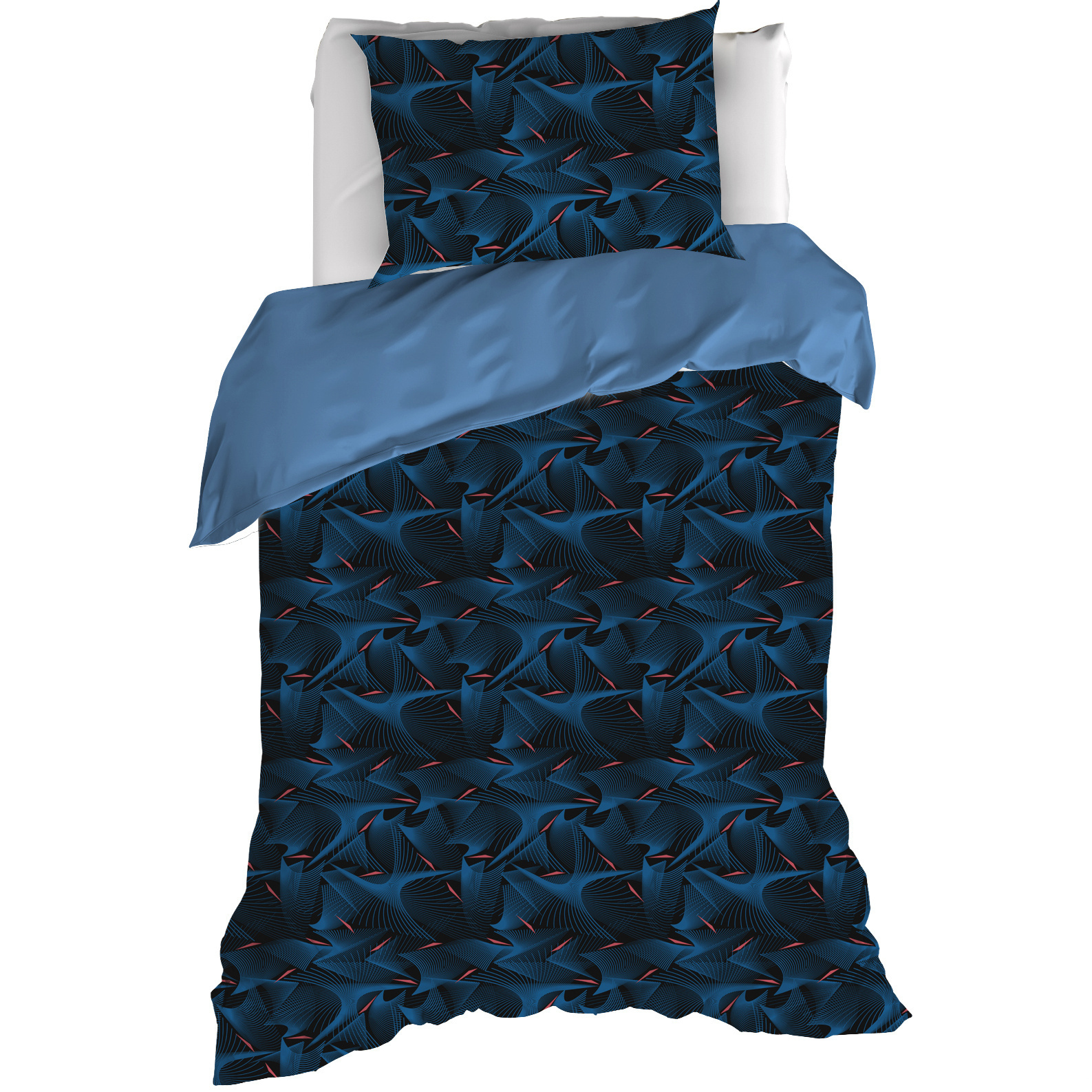 Dekbedovertrek Cobra, Blue Fusion - 140 x 200/220 - Katoen Percal