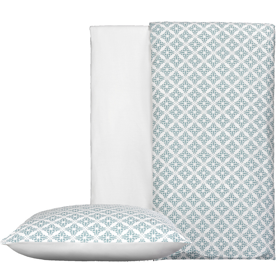 Dekbedovertrek Katoen Satijn Azulejos - Eenpersoons - 140 x 200/220 cm - Blauw