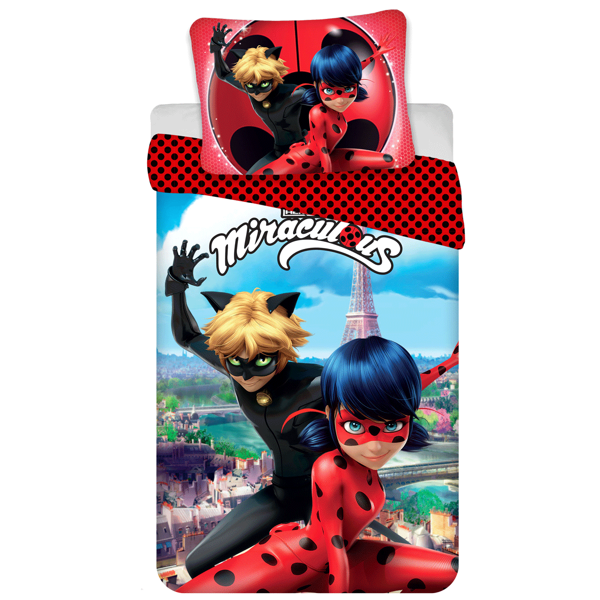 Dekbedovertrek, Cat Noir - 140 x 200 + 70 x 90 cm - Katoen