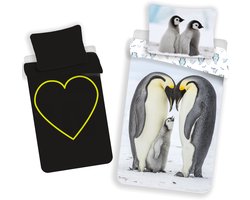 Dekbedovertrek Pinguin Glow in the Dark - Eenpersoons - 140 x 200 cm - Katoen