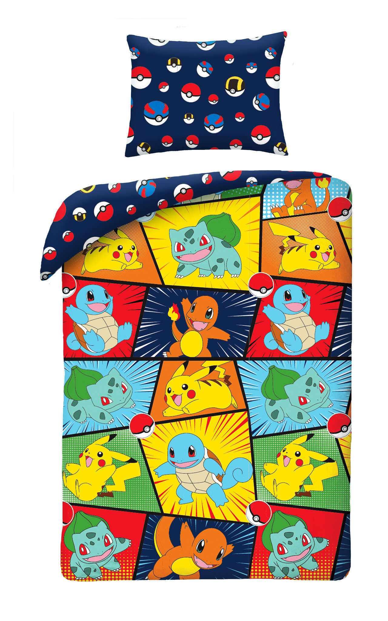 Dekbedovertrek Happy - Eenpersoons - 140 x 200 + 70 x 90 cm - Katoen