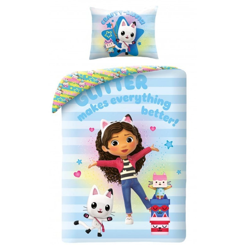 Dekbedovertrek, Glitter - Eenpersoons - 140 x 200 cm - Katoen