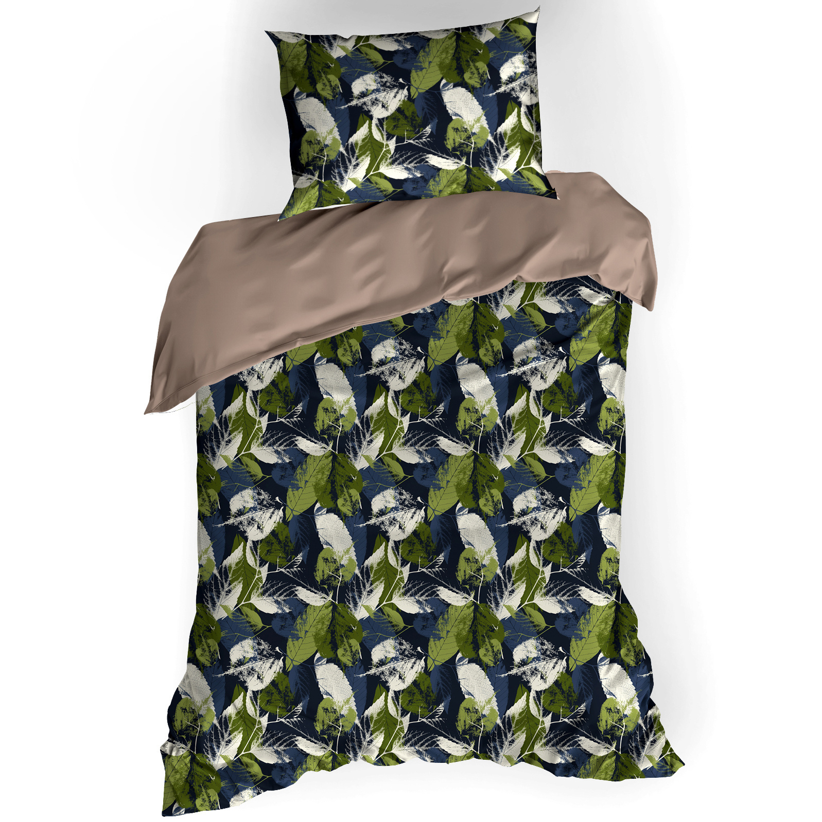Dekbedovertrek Katoen Satijn Elm - Eenpersoons - 140 x 200/220 cm - Groen