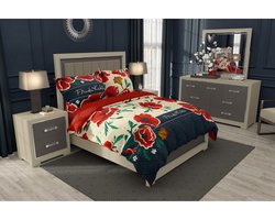 Dekbedovertrek Poppy - 140 x 200 cm + 70 x 90 cm - Katoen