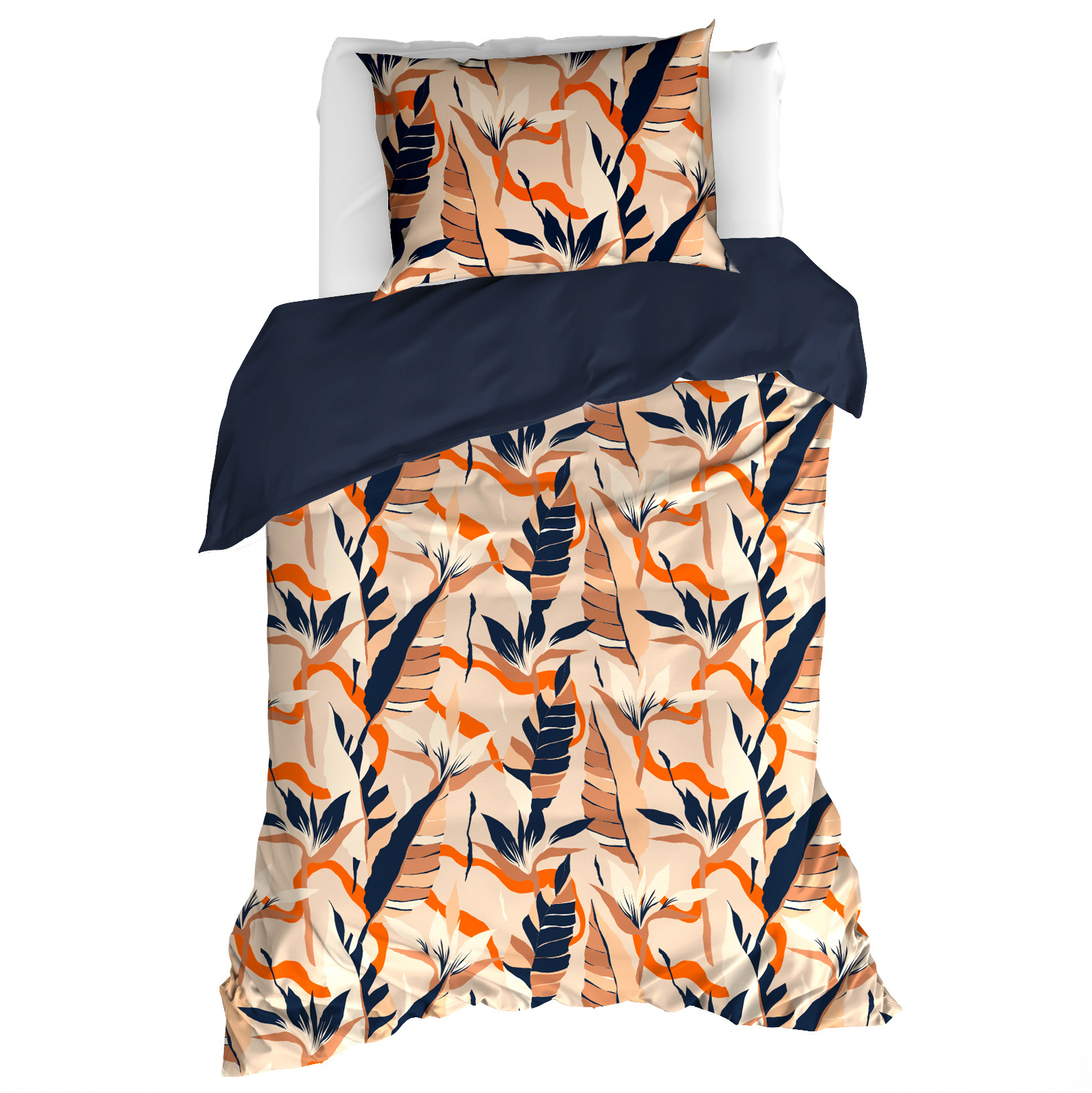 Dekbedovertrek Jungle Cat Dress Blues - Eenpersoons - 140 x 200/220 cm - Katoen Satijn